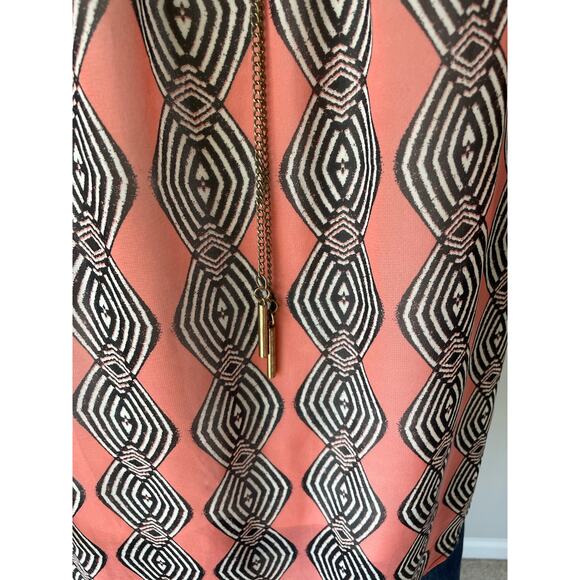 DEMOCRACY Peasant Top Size Medium Lightweight Sheer Y2K Boho Geometric - Picture 9 of 12